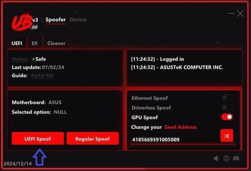 UBGG SPOOFER — HWID Spoofer
